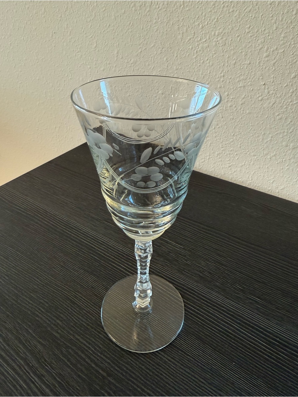 1x Vintage Libbey Rock Sharpe Crystal Goblet (Halifax Pattern)